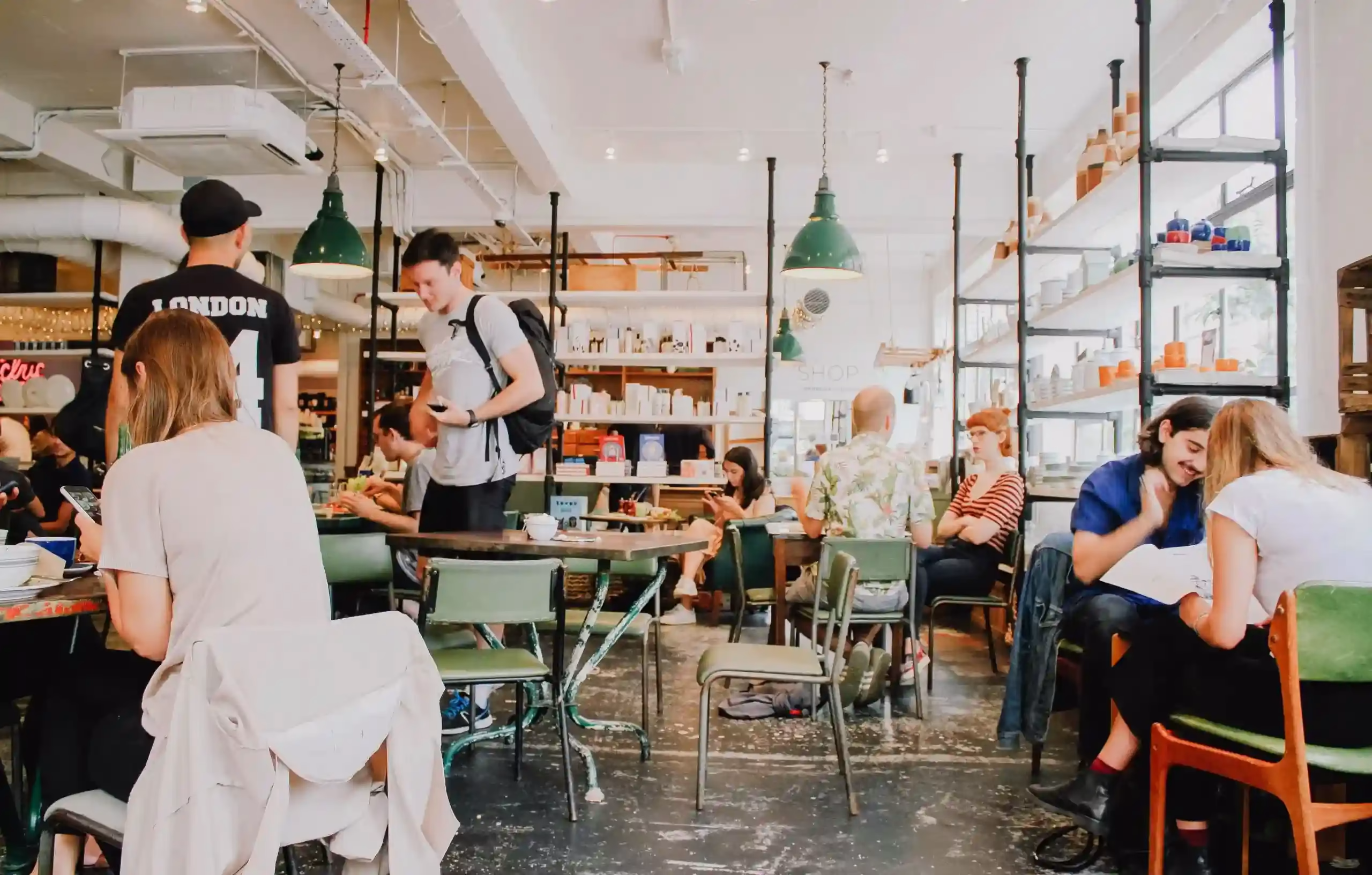 Group of people in a cafe
